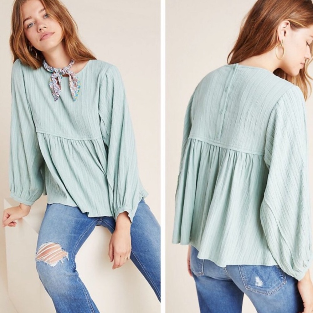 Anthropologie Rowan Dolman-Sleeved Blouse Textured Top New With Tags